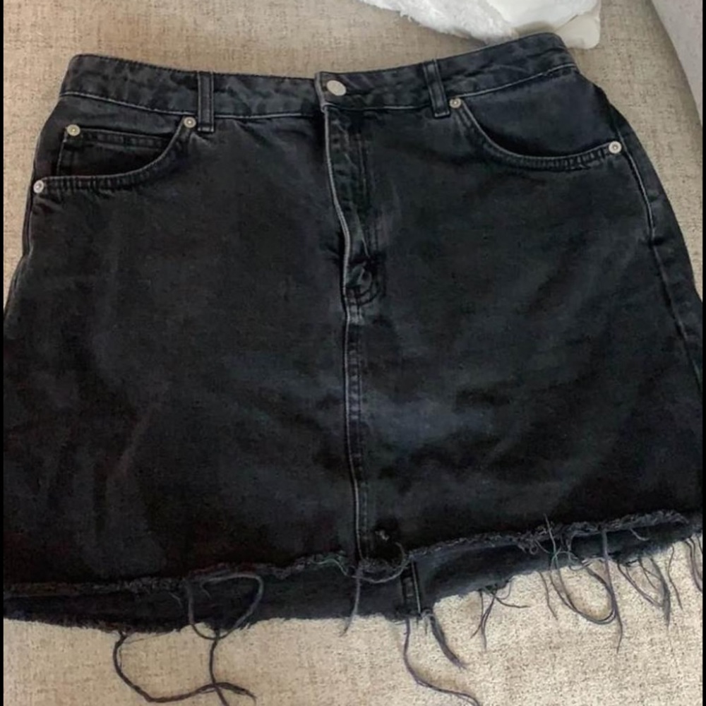 Topshop Black Denim Skirt